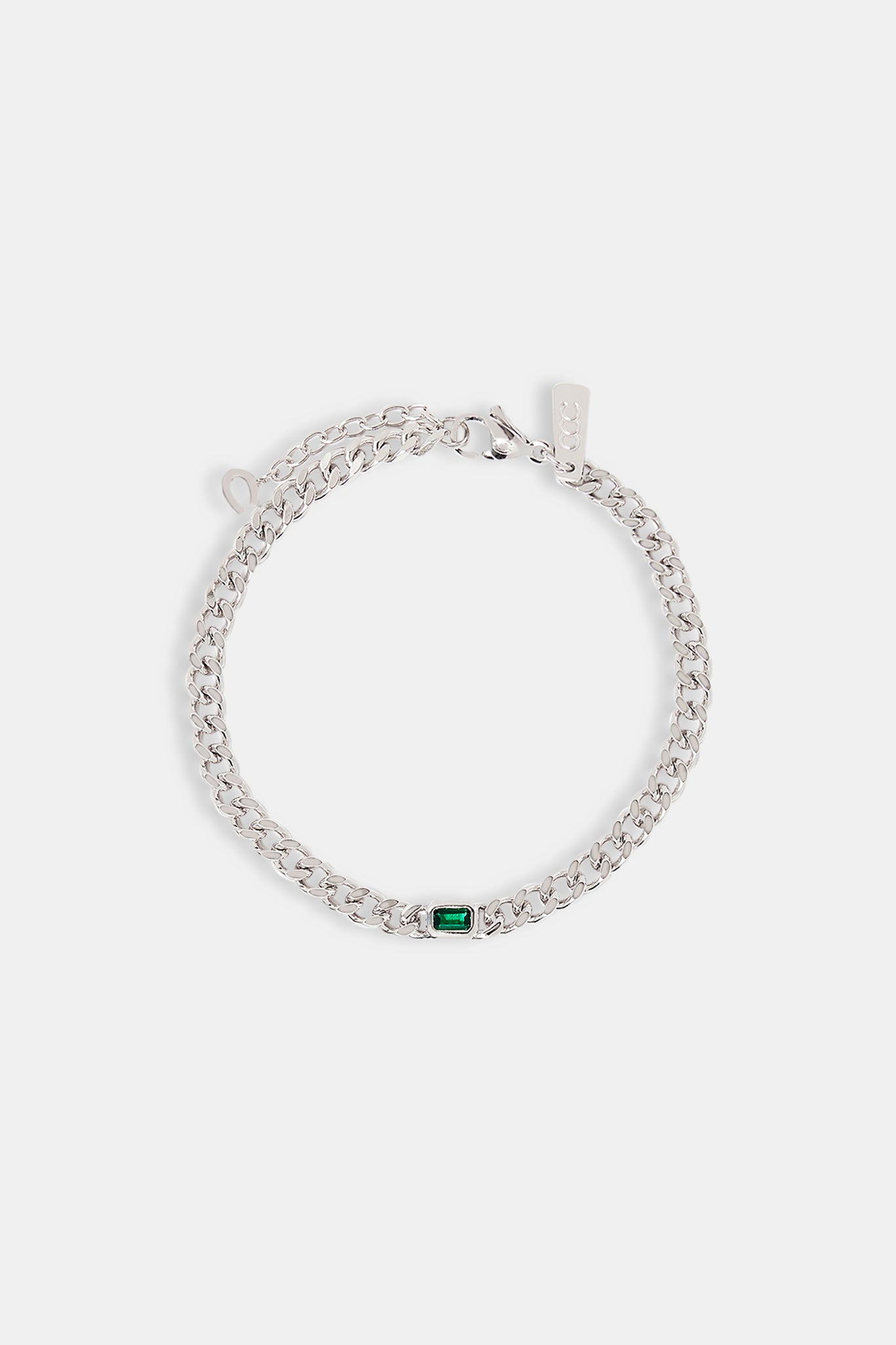 Iced Green Gemstone Cuban Bracelet - 3mm
